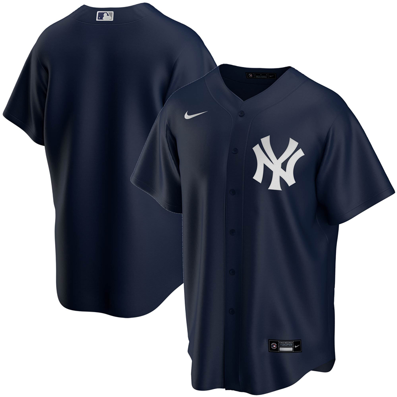 2020 MLB Men New York Yankees Nike Navy Alternate 2020 Replica Team Jersey 1->new york yankees->MLB Jersey